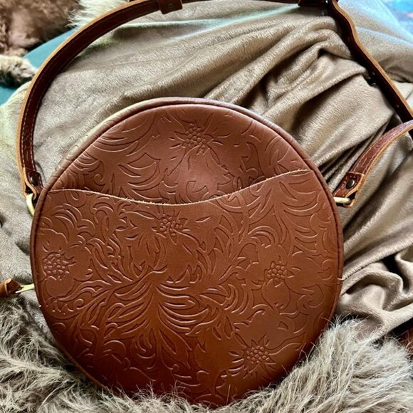 🆕Portland Leather Women Meadow Imported Goods Circle Handmade Crossbody Bag - Picture 2 of 11